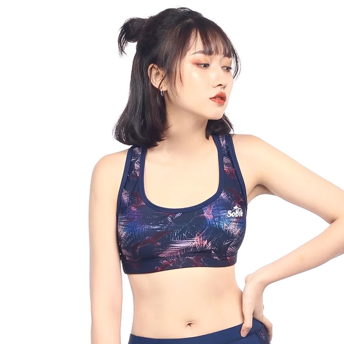 Áo bra bơi Sobie woman navy seagull