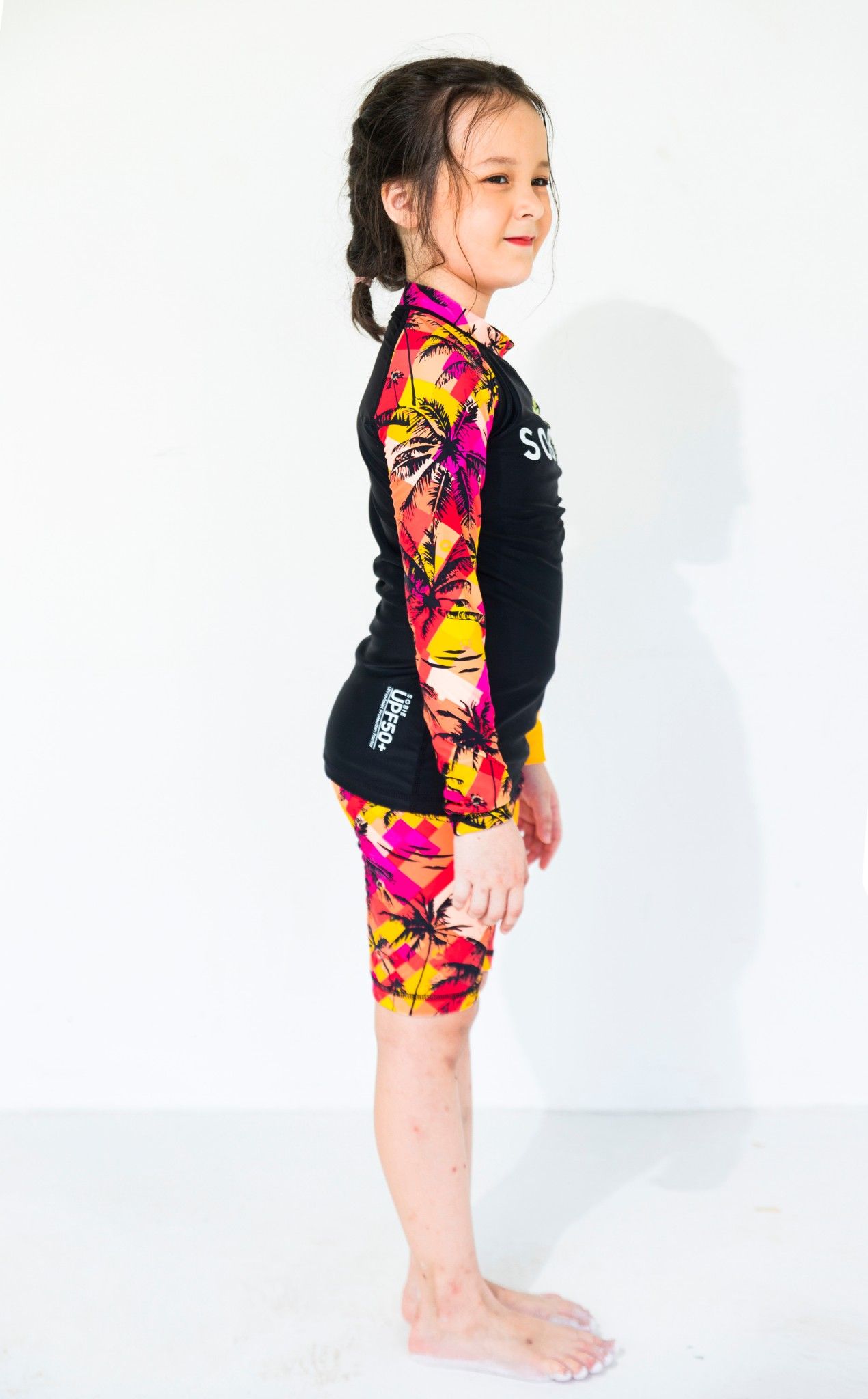 Palm Orange Black Kid Rashguard Set