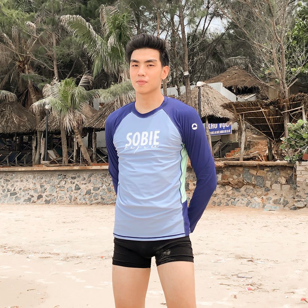 Áo Bơi Nam Wave Long Sleeved Light Blue