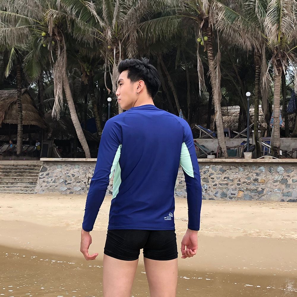 Áo Bơi Nam Wave Long Sleeved Navy Blue