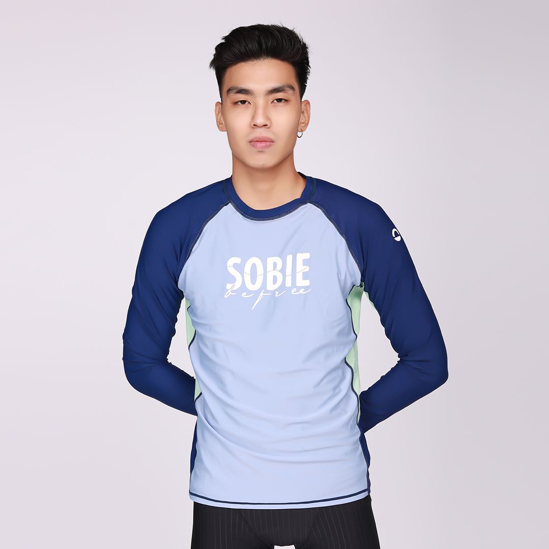 Áo Bơi Nam Wave Long Sleeved Light Blue