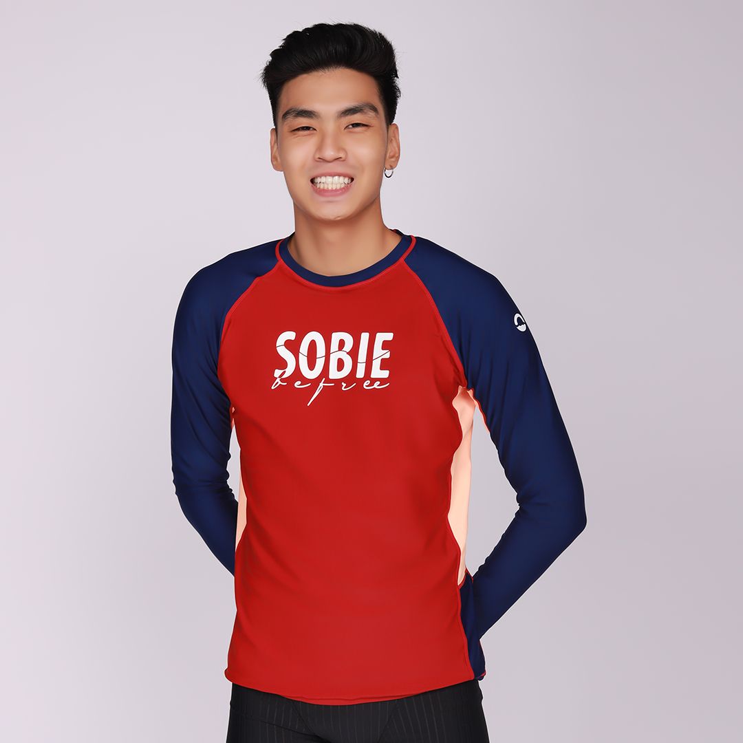 Áo Bơi Nam Wave Long Sleeved Bordeaux