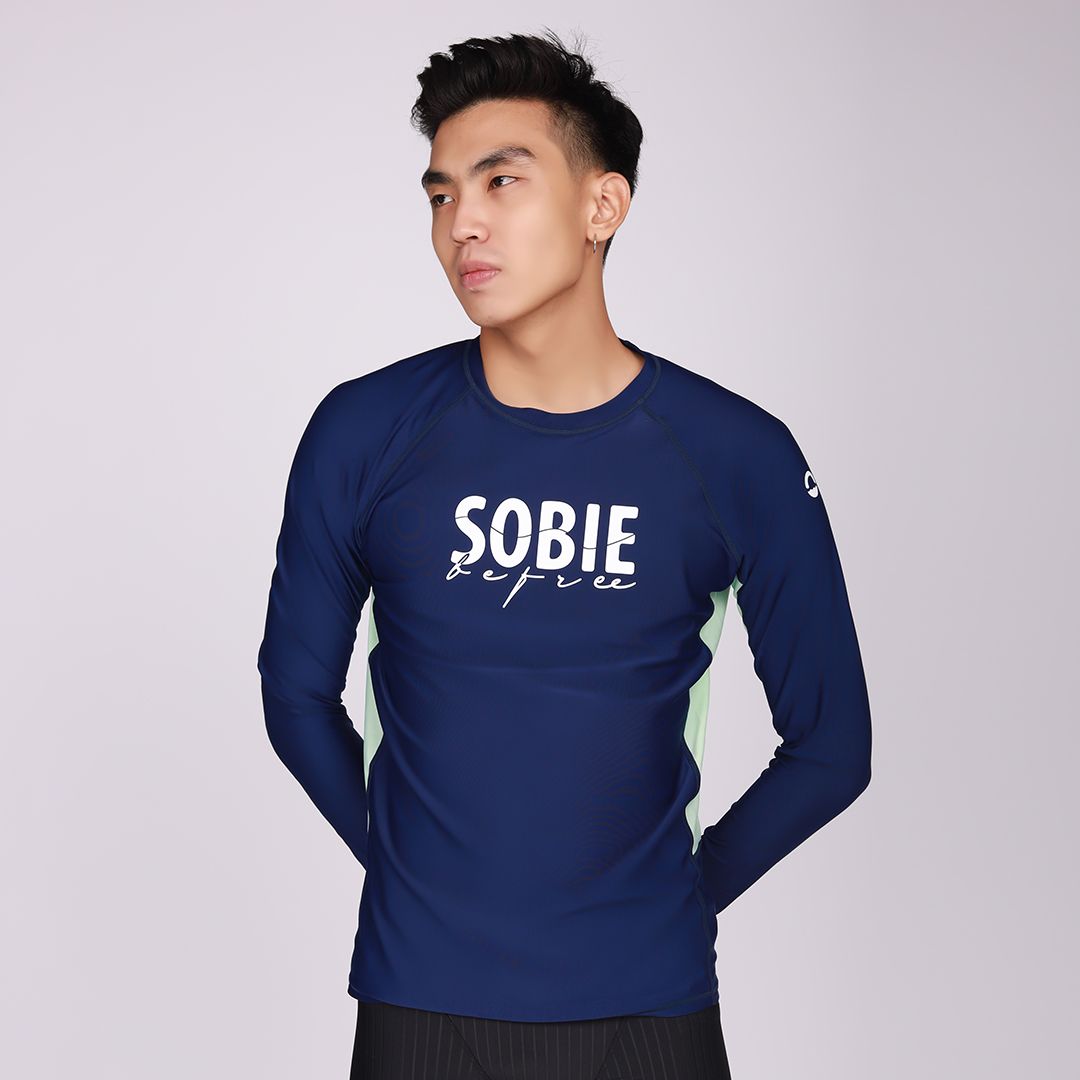 Áo Bơi Nam Wave Long Sleeved Navy Blue