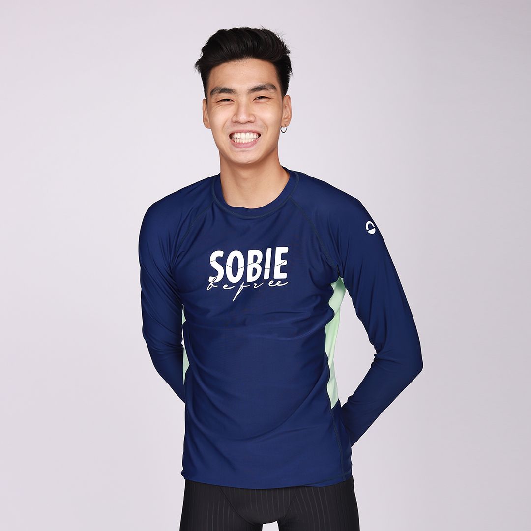 Áo Bơi Nam Wave Long Sleeved Navy Blue