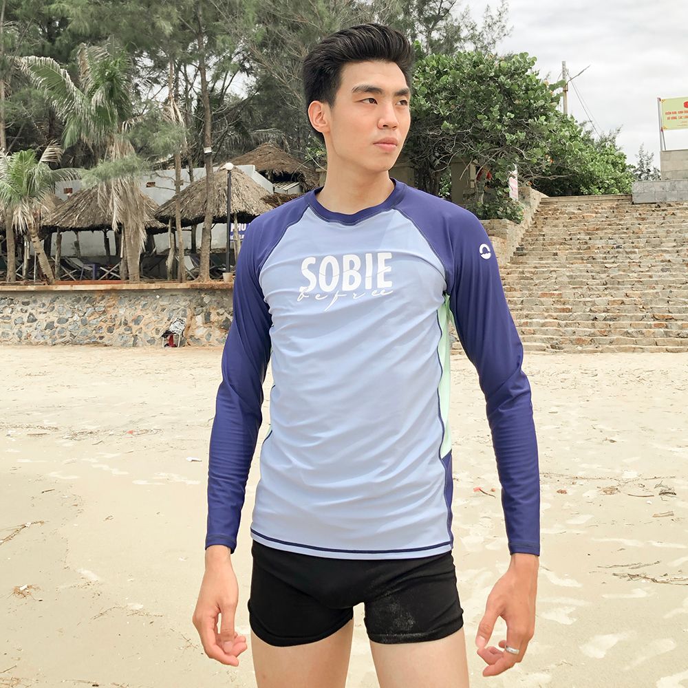 Áo Bơi Nam Wave Long Sleeved Light Blue