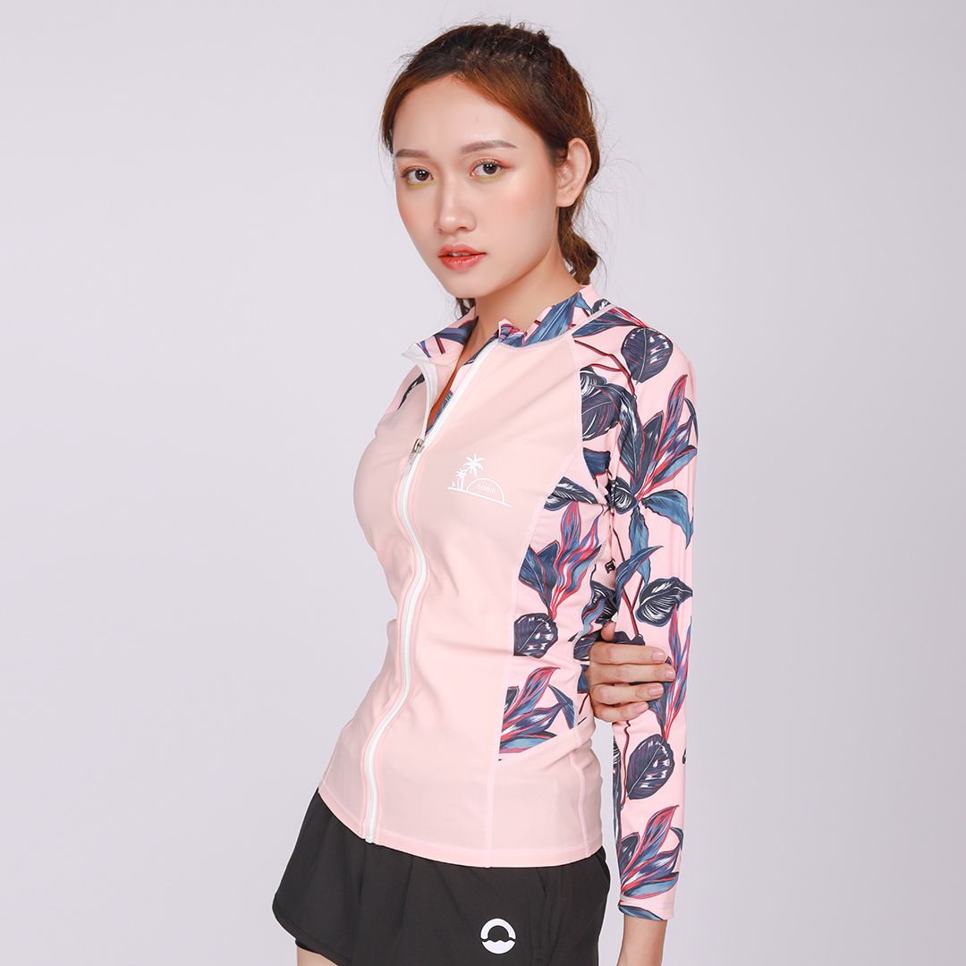 Áo Bơi Nữ SOBIE Coral Leaf Zip