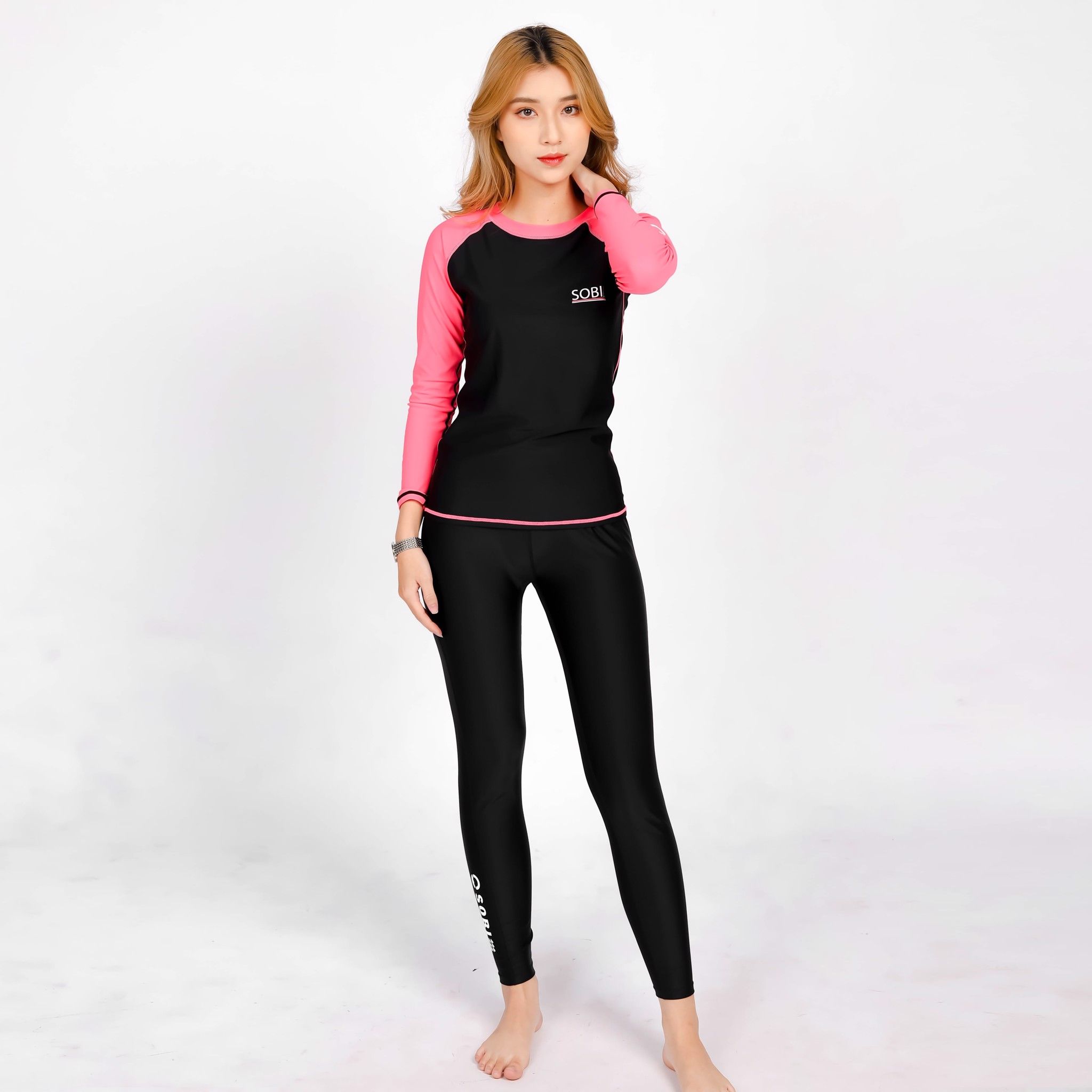Áo Bơi Nữ Kín Đáo Sobie Black Pink
