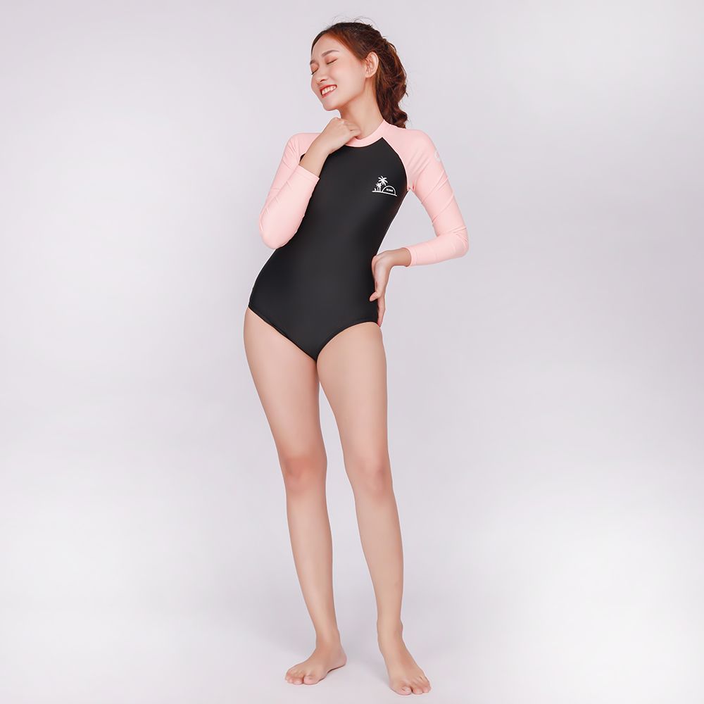 Đồ Bơi Liền Mảnh SOBIE Black Pink Khoá Kéo Sau