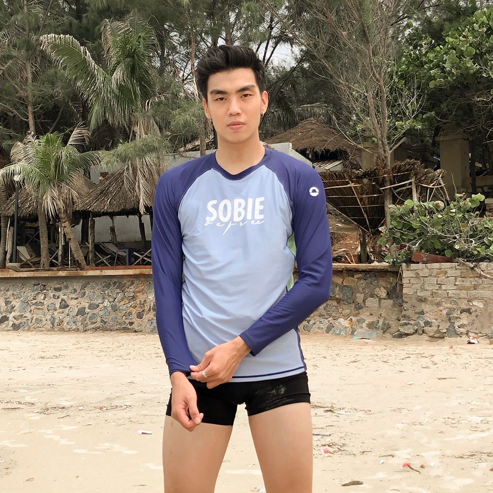 Áo Bơi Nam Wave Long Sleeved Light Blue