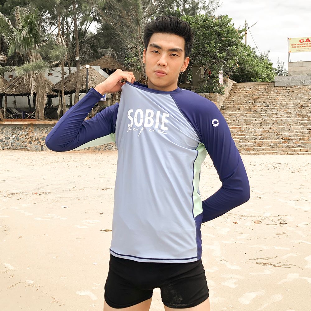 Áo Bơi Nam Wave Long Sleeved Light Blue