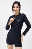  Đồ Bơi Liền Thân Khóa Kéo Black Bodysuit 