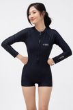  Đồ Bơi Liền Thân Khóa Kéo Black Bodysuit 