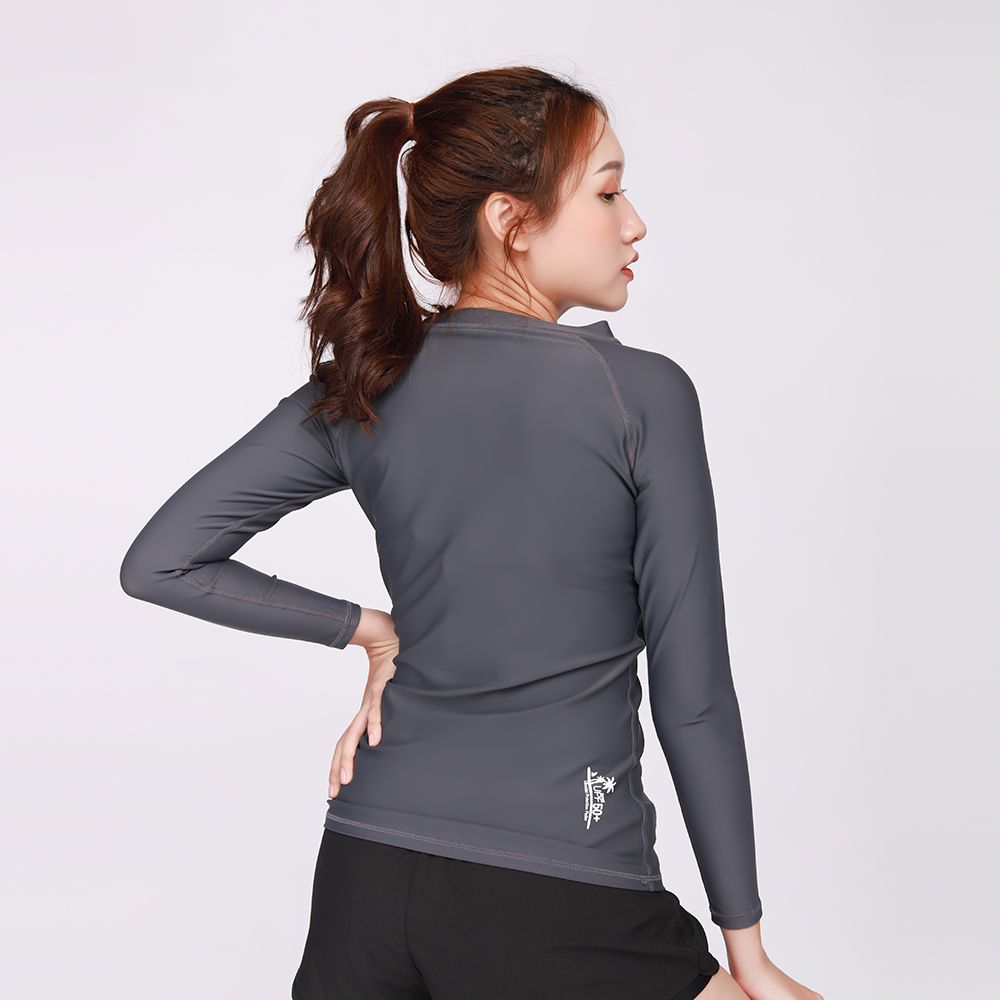 Áo Bơi Nữ Zipper Palm Grey