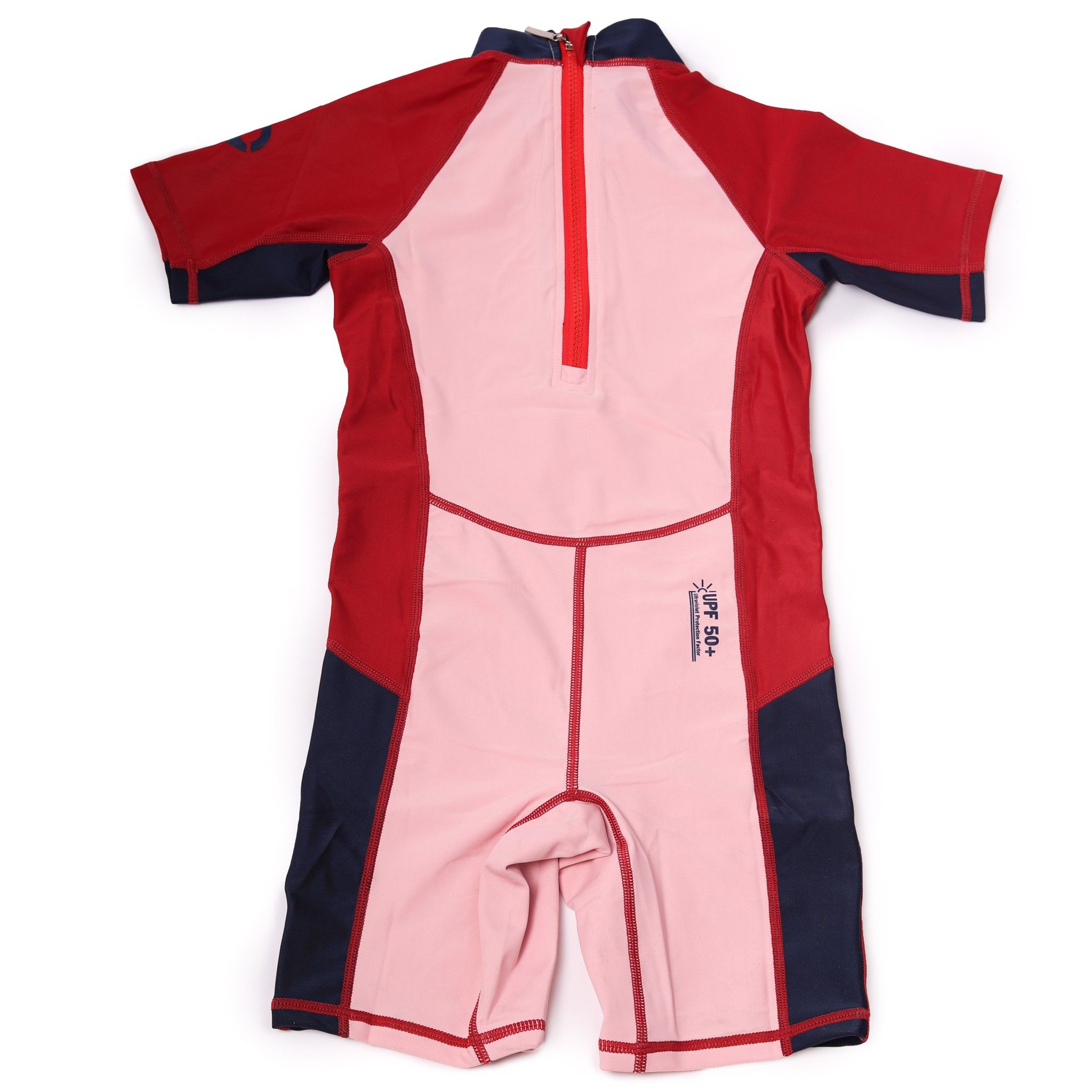 Đồ bơi trẻ em liền thân tay ngắn Red-Pink