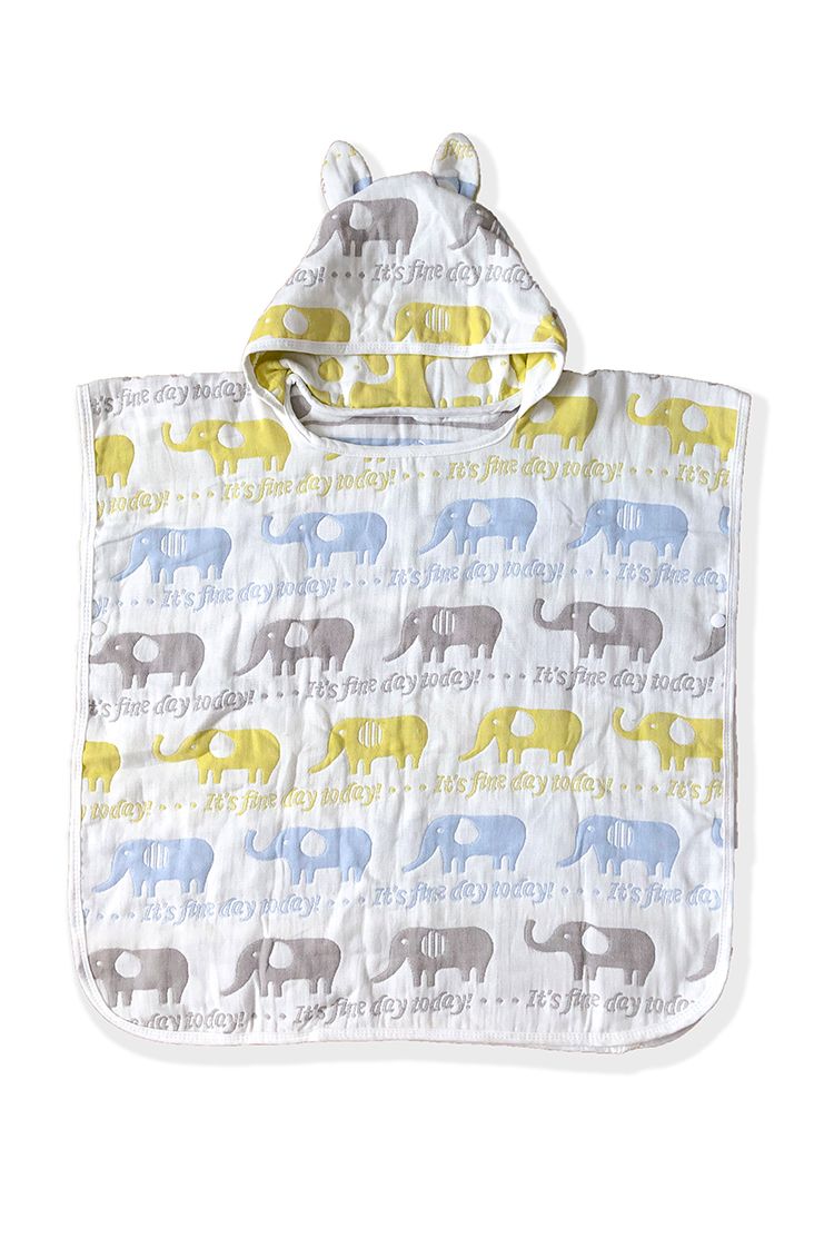 Khăn tắm trẻ em poncho elephant