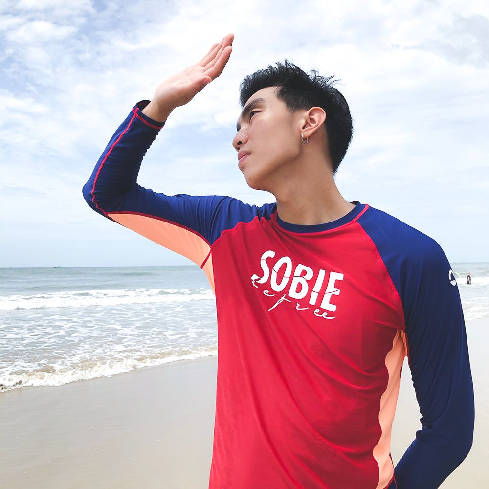 Áo Bơi Nam Wave Long Sleeved Bordeaux