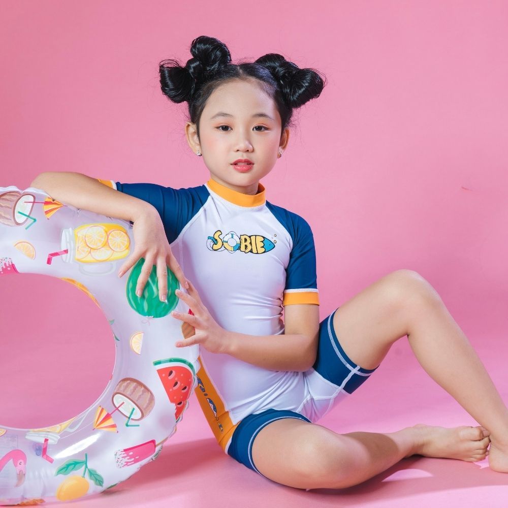 Đồ bơi liền thân Kid ngắn tay Sobie
