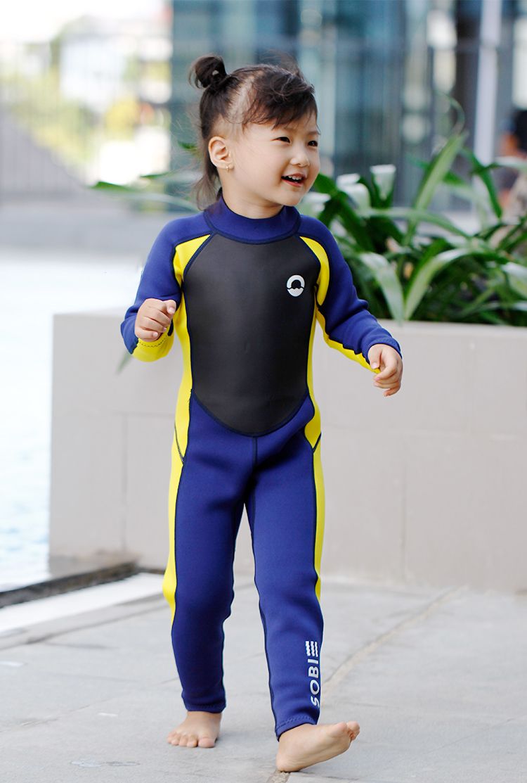 Đồ bơi trẻ em giữ nhiệt Wetsuit SOBIE Blue-Yellow