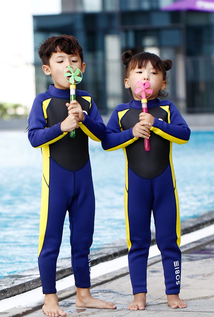 Đồ bơi trẻ em giữ nhiệt Wetsuit SOBIE Blue-Yellow