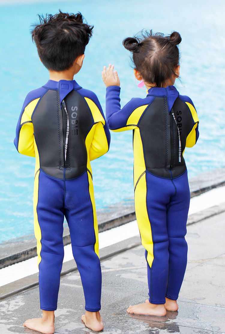 Đồ bơi trẻ em giữ nhiệt Wetsuit SOBIE Blue-Yellow