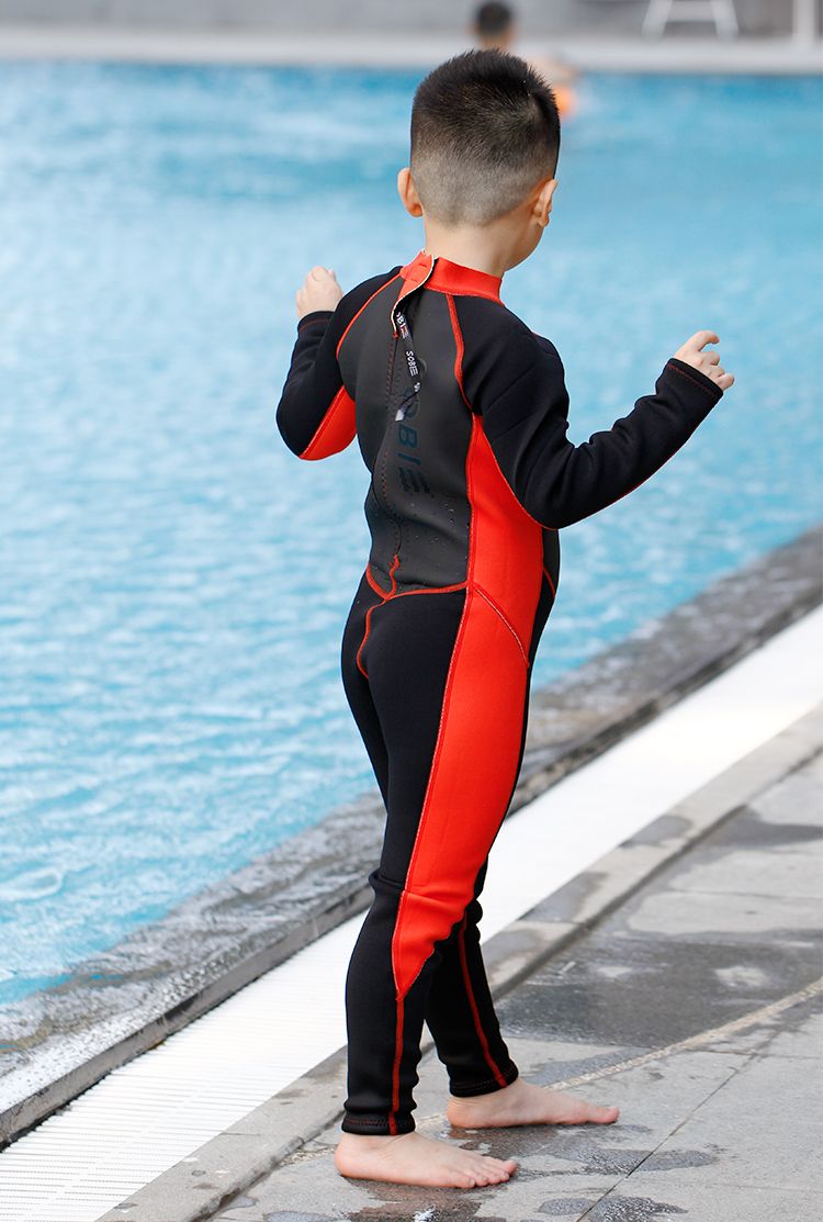 Đồ bơi trẻ em giữ nhiệt Wetsuit SOBIE Black-Red