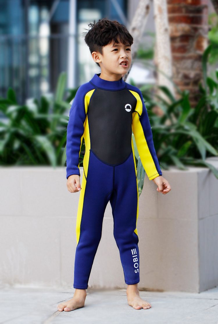 Đồ bơi trẻ em giữ nhiệt Wetsuit SOBIE Blue-Yellow