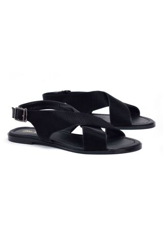 Giày sandal bệt nữ quai chéo Merly 1383 Đen vân, Giày sandals nữ, Giày nữ big size