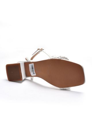 Giày Sandals cao gót đế vuông 3cm Merly 1412 Trắng, Giày Cao Gót Đế Vuông, Sandal Quai Ngang, Giày Xăng Đan Nữ