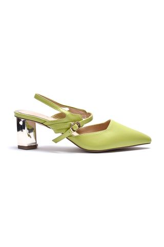 Giày Bít Mũi Nữ Đế Vuông 5cm, Giày Đi Tiệc, Giày Cao Gót Mũi Nhọn, Giày Slingback, Giày Bít Mũi Hở Gót Nữ, Giày Công Sở Nữ Êm Chân, Giày Cao Gót Big Size, Giày Bít Mũi Quai Hậu Thương Hiệu Merly 1461 Xanh Bơ