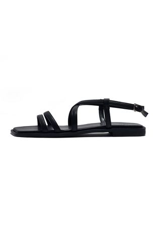 Giày Sandals Dây Mảnh Đế Bệt, Xăng Đan Dây, Giày Xăng Đan Nữ Cao Cấp, Giày Nữ Hàng Hiệu, Giày Sandals Big Size, Giày Nữ Big Size TPHCM Merly 1467 Đen