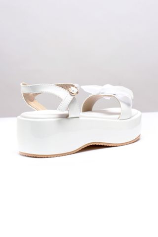 Sandal Nữ Quai Ngang, Giày Dép Bánh Mì, Giày Nơ Xinh 5cm Merly 1525 Trắng, Xăng Đan Đế Xuồng, Sandals Nữ, Dép Bánh Mì Nữ Chính Hãng, Giày Platform, Dép Xăng Đan Nữ Cao Cấp, Giày Big Size Nữ