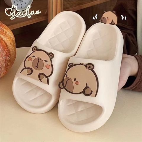 Dép Nhựa Quảng Châu Chuột Capybara 1568N, Dép Nam Nữ Big Size 36 - 41, Dép Nữ Quai Ngang, Dép Trong Nhà, Dép Đi Chơi, Dép Cute, Dép Nhóm, Dép Cặp, Dép Nữ Xinh