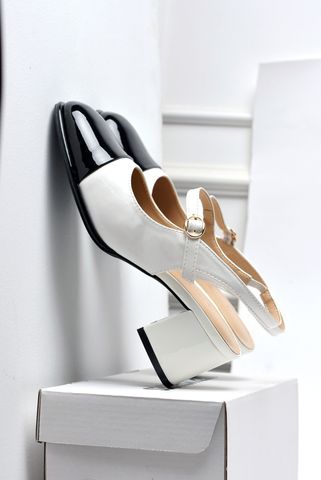 Giày Búp Bê Cao Gót Có Quai Ngang Đế Vuông