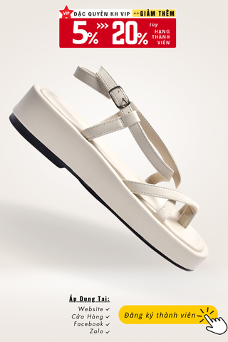 Giày Sandal Bánh Mì, Xăng Đan Nữ Đế Cao 4cm Merly 1468 Đen, Giày Dép Big Size, Sandal Dây Xỏ Ngón, Dép Xăng Đan Nữ Cao Cấp, Giày Màu Trắng Kem