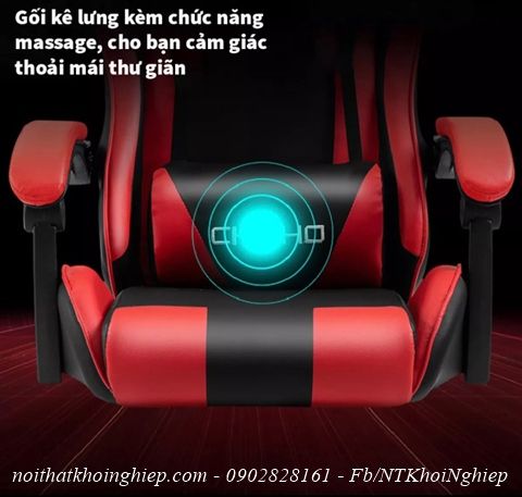Ghế gaming đẹp giá rẻ có gác chân màu Hồng Trắng CGF01