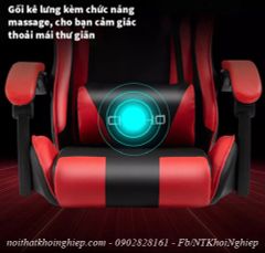 Ghế gaming đẹp giá rẻ có gác chân màu Hồng Trắng CGF01