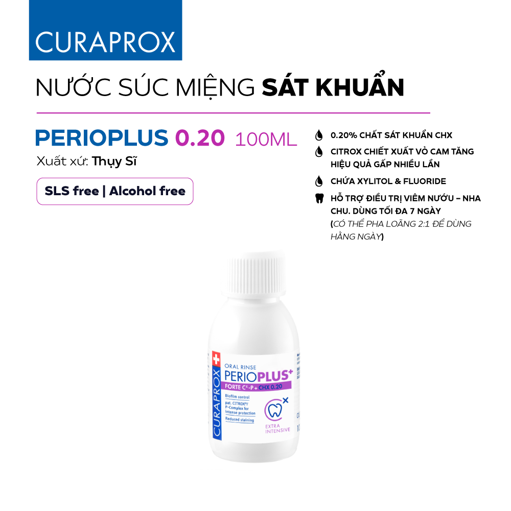 Nước súc miệng Curaprox PerioPlus Forte 100ml