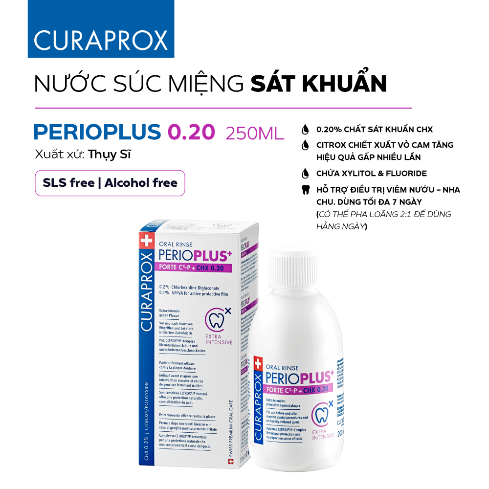 Nước súc miệng Curaprox PerioPlus CHX 0.20 200ml