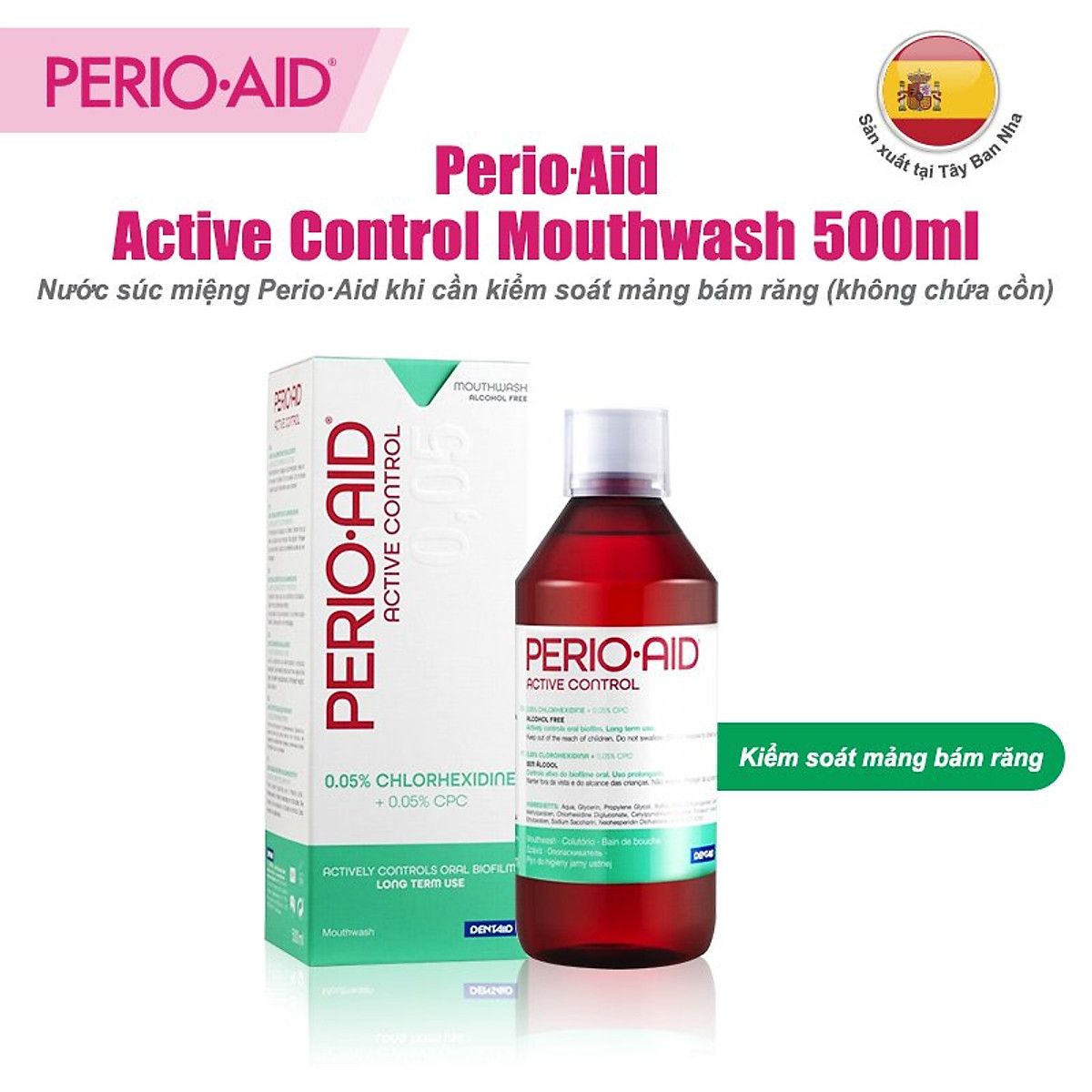 Nước súc miệng Perio-Aid Active Control ngừa viêm nướu 500ml