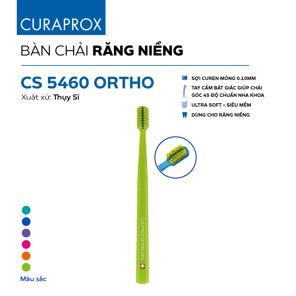 Bàn chải răng Curaprox CS 5460 Ortho cho răng niềng