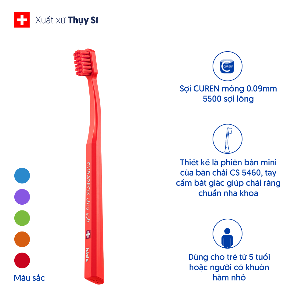 Bàn chải trẻ em Curaprox CS 5500 Kids Ultra Soft