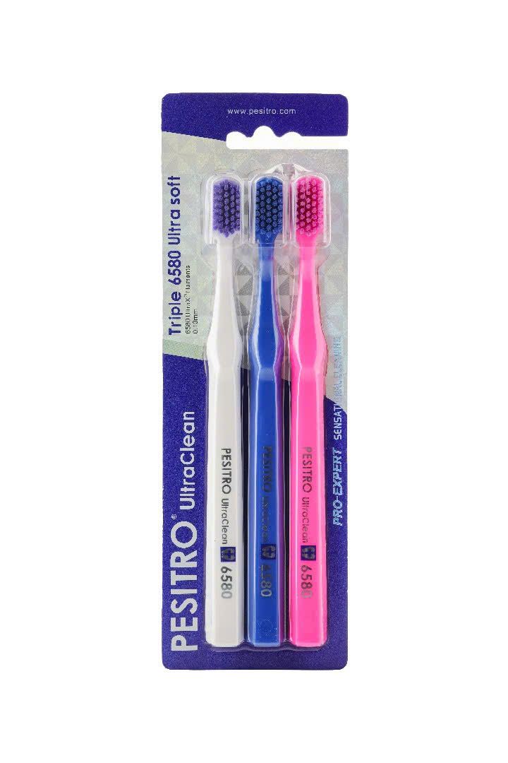 Bộ 3 bàn chải đánh răng siêu mềm Pesitro 6580 Ultra