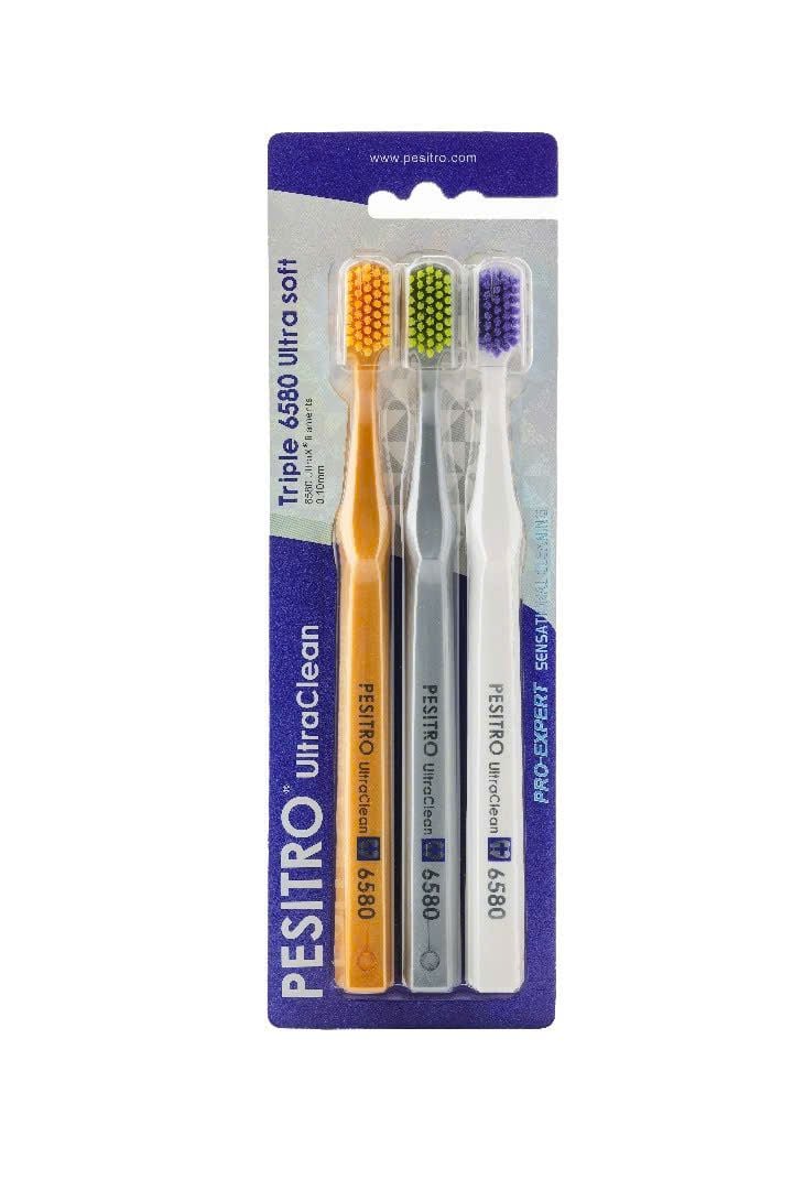 Bộ 3 bàn chải đánh răng siêu mềm Pesitro 6580 Ultra