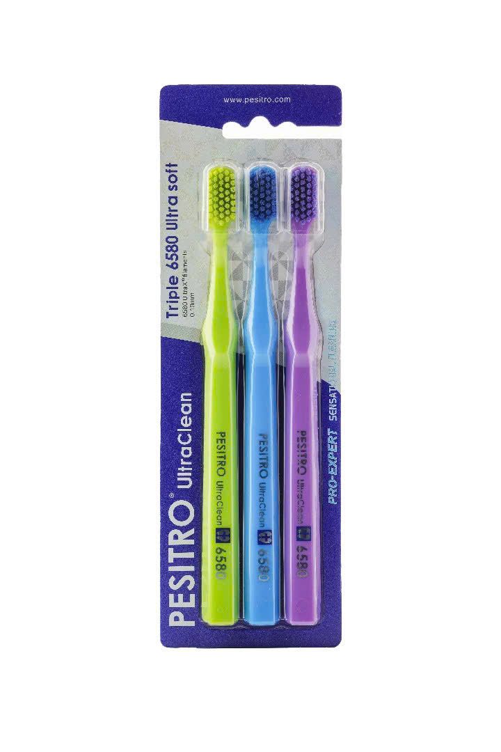 Bộ 3 bàn chải đánh răng siêu mềm Pesitro 6580 Ultra