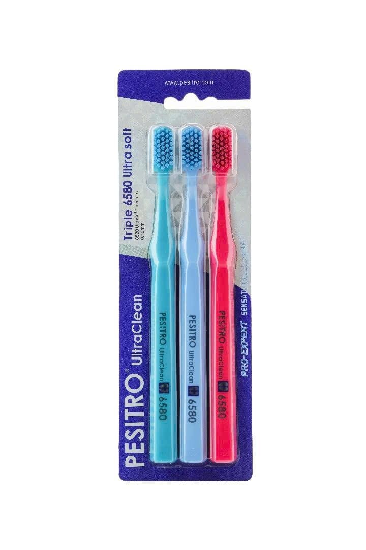 Bộ 3 bàn chải đánh răng siêu mềm Pesitro 6580 Ultra