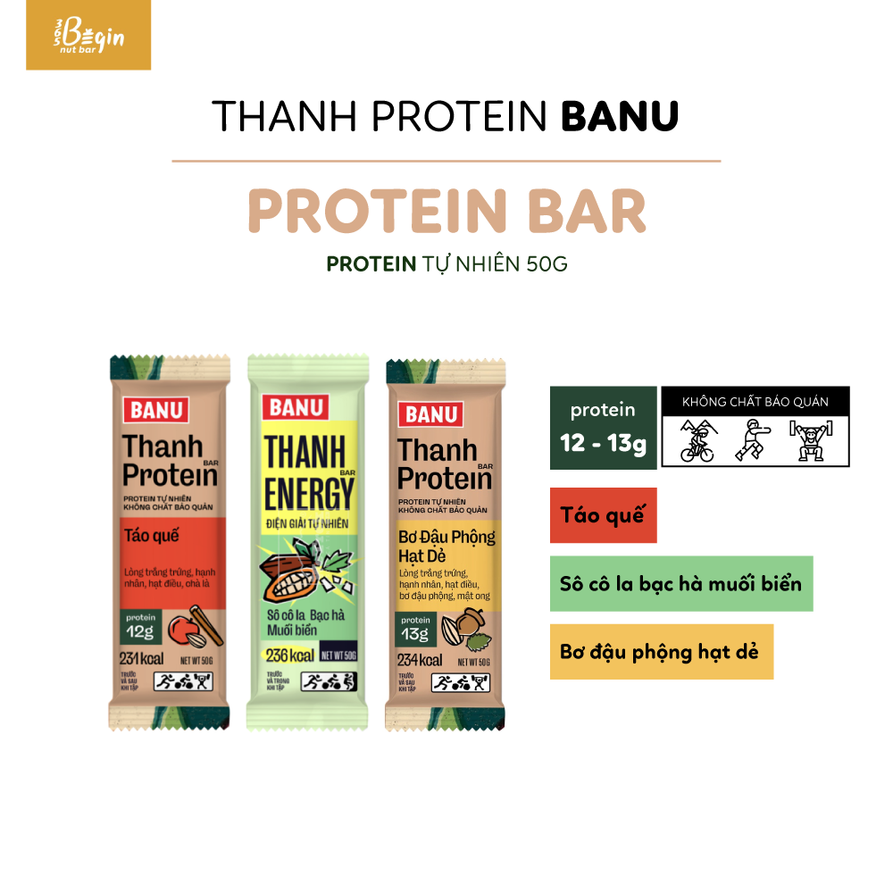  Thanh năng lượng protein BANU 50g 