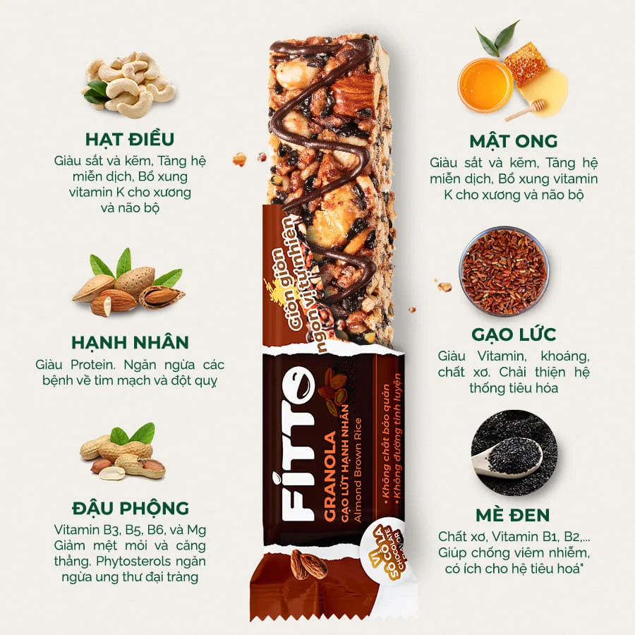  Thanh Năng Lượng Ngũ Cốc Gạo Lức Fitto Nut Bar 35g 