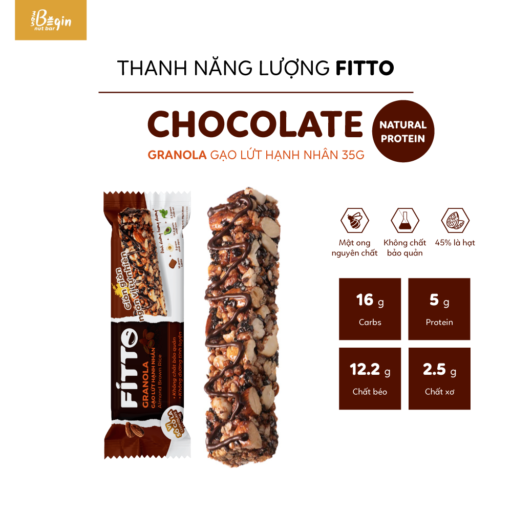 Thanh Năng Lượng Ngũ Cốc Gạo Lức Fitto Nut Bar 35g