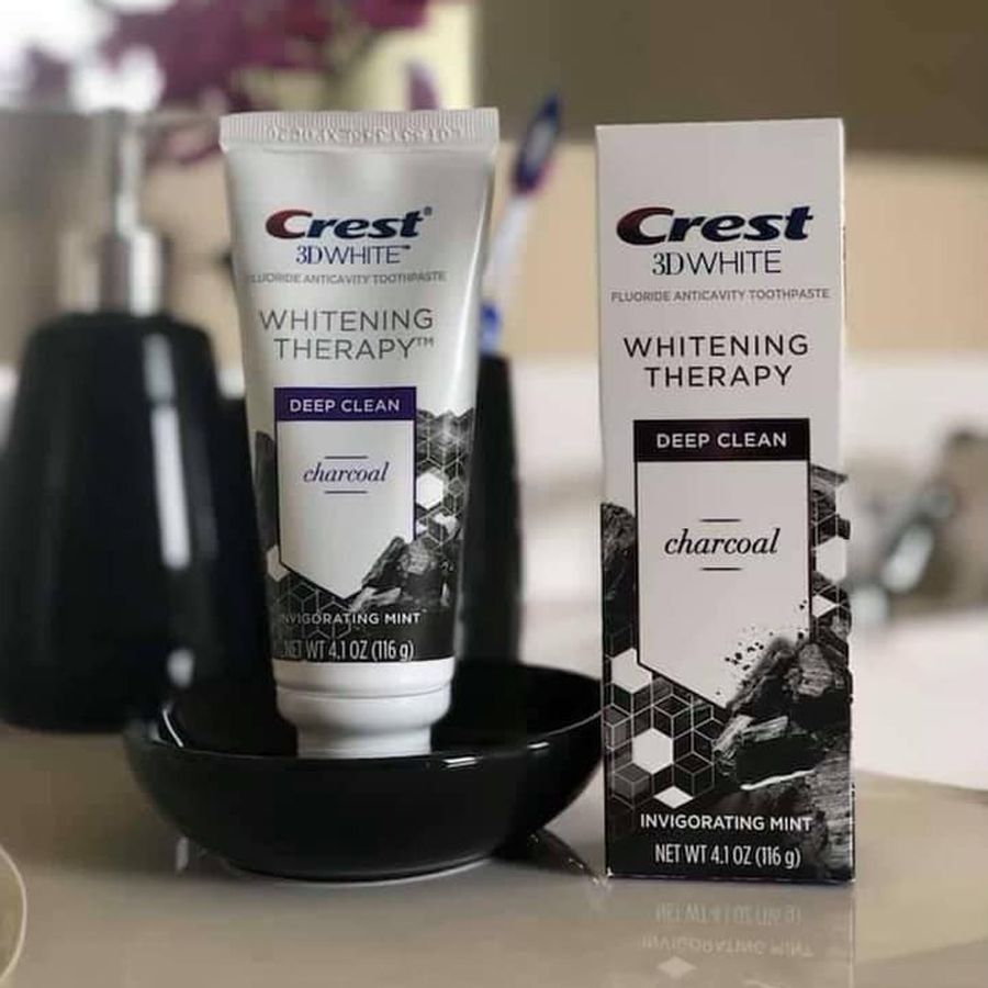 Kem đánh răng Crest 3D Whitening Therapy Charcoal 116g