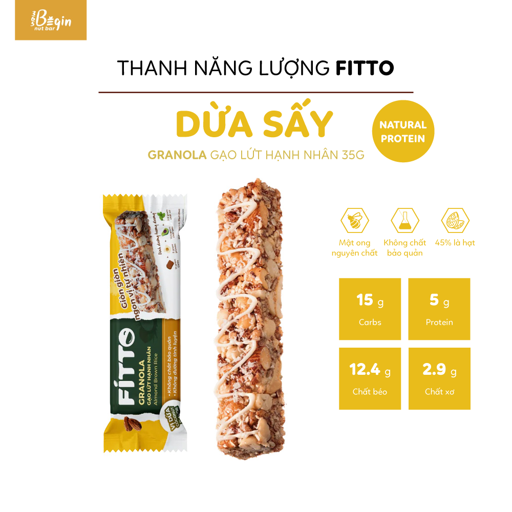 Thanh Năng Lượng Ngũ Cốc Gạo Lức Fitto Nut Bar 35g